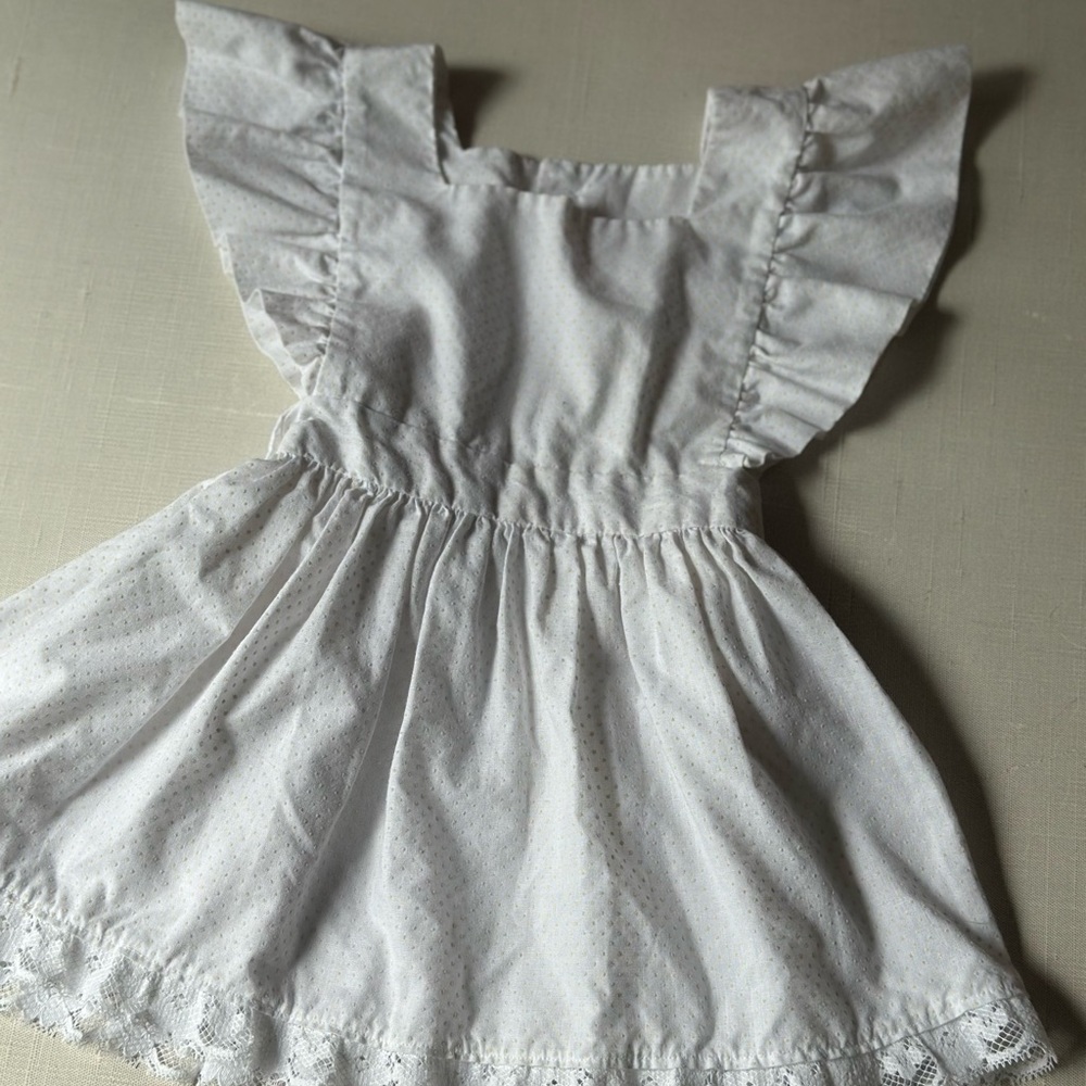 Vintage kids White Ruffled Dress